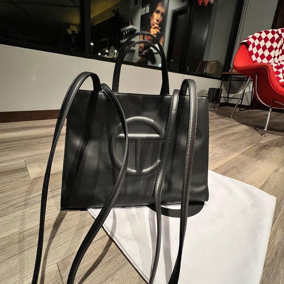 Telfar Black Medium Tote, Vegan Leather - Picture 3 of 7